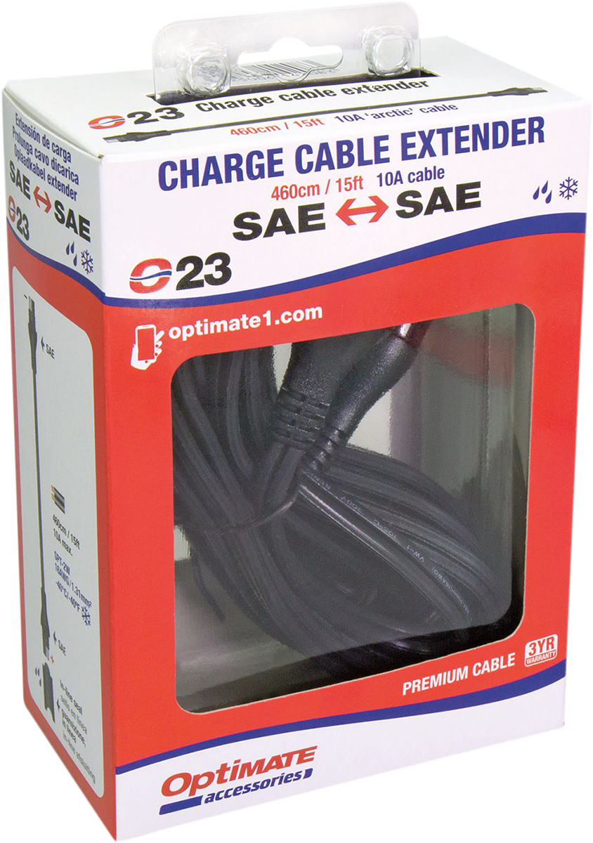 Tecmate Black Universal 15' Feet Motorcycle Battery Pigtail Extension for Harley