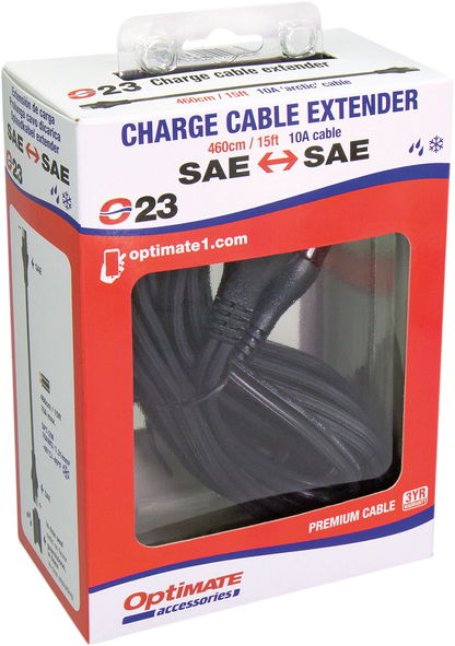 Tecmate Black Universal 15' Feet Motorcycle Battery Pigtail Extension for Harley