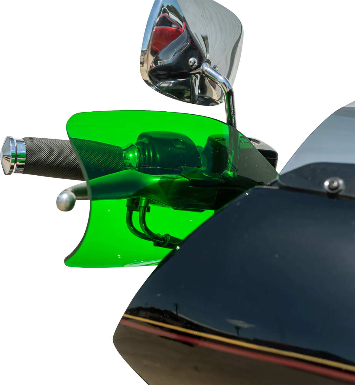 Klock Werks Flare Green Hand Guards fits 1982-2025 Harley Davidson Cable Clutch