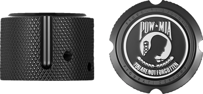 Figurati Designs POW-MIA Front Axle Nut Black Covers for 2002-2022 Harley