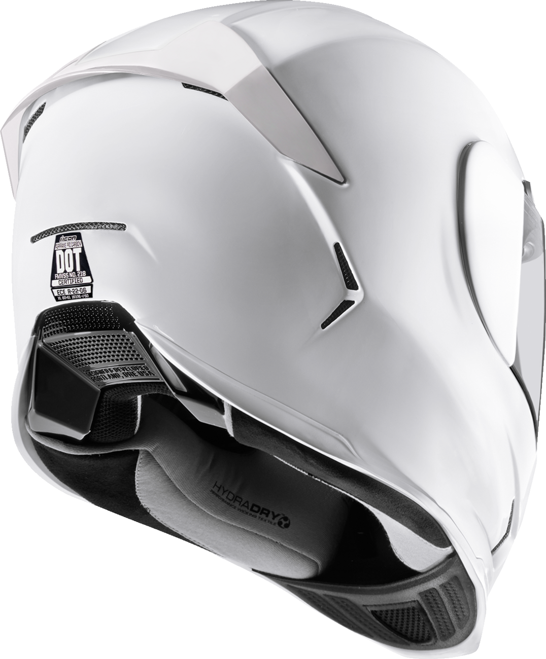 Icon Airframe Solid Gloss White Full Face Unisex Adult Street Motorcycle Helmet