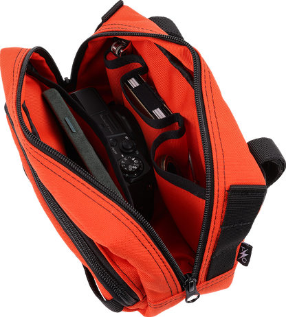 Thrashin Supply Orange Motorcycle Handlebar Storage Bag Plus for Harley THB-0028