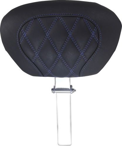 Mustang Blue Stitch Super Touring Driver Backrest for 2008-2025 Harley Touring