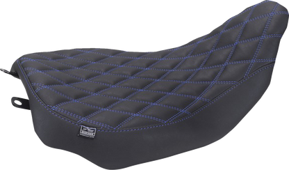 Mustang Runaround Blue Diamond Solo Seat fits 2023-2026 Harley Road Street Glide