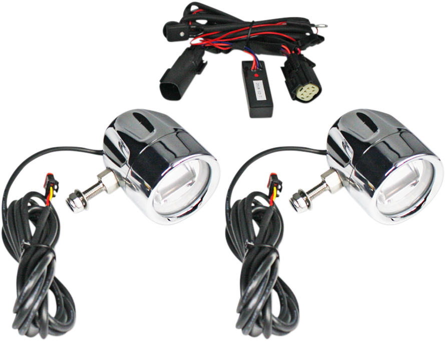 Custom Dynamics Chrome Probeam Halo LED Universal Fog Lights Harley Davidson