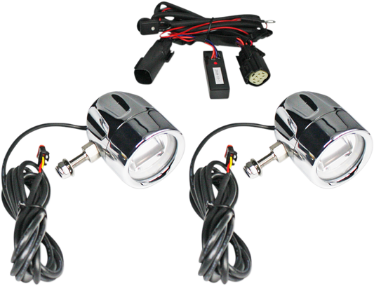 Custom Dynamics Chrome Probeam Halo LED Universal Fog Lights Harley Davidson