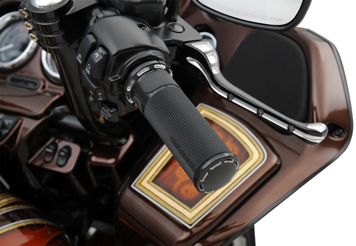 Arlen Ness TBW Slot Track Hand Grips for 2008-2024 Harley Davidson Models