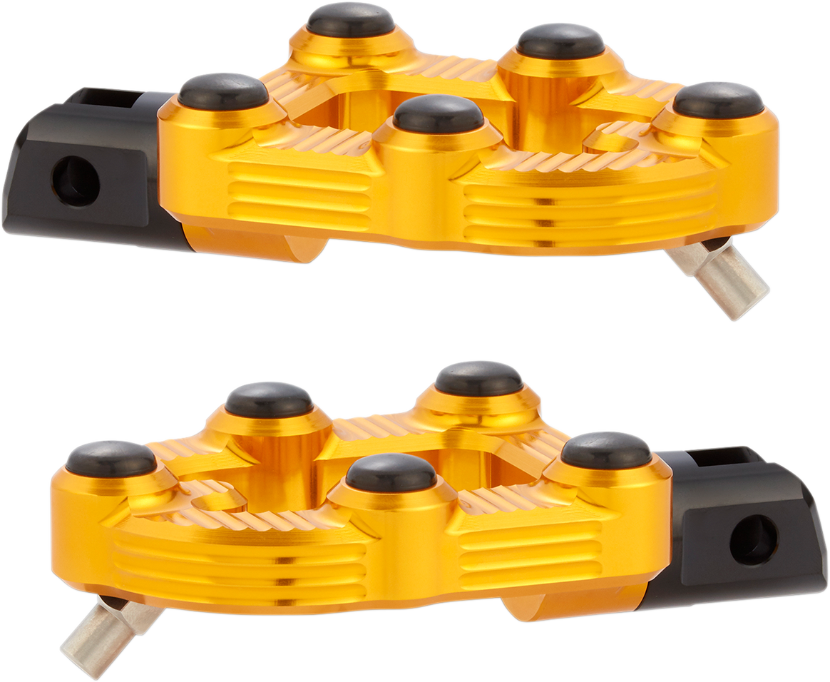 Arlen Ness Gold MX Billet Aluminum Rubber Driver Footpegs for Harley Indian