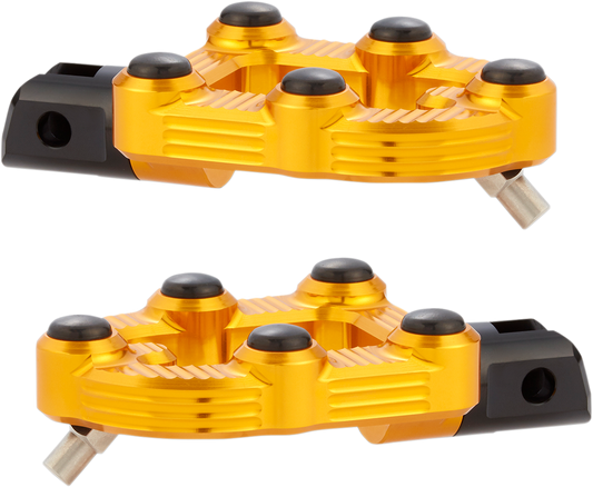 Arlen Ness Gold MX Billet Aluminum Rubber Driver Footpegs for Harley Indian