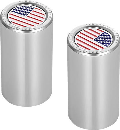 Figurati Designs American Flag Long Magnetic Docking Hardware Covers for Harley