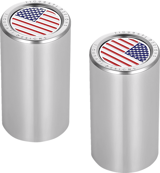 Figurati Designs American Flag Long Magnetic Docking Hardware Covers for Harley