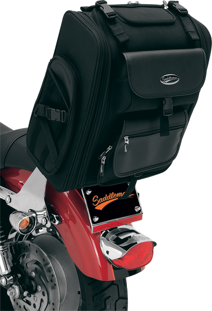 Saddlemen Universal Motorcycle Leather Zipper Sissy Backrest Bar Bag Harley