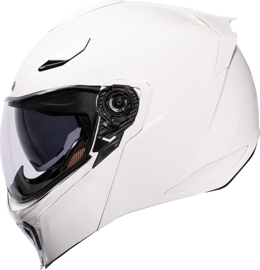 Icon Threshold Solid White Gloss Modular Full Face Adult Motorcycle Helmet