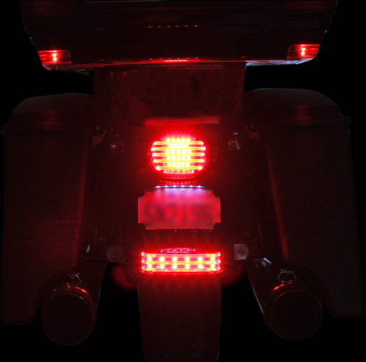 Custom Dynamics Black Red Lens Rear Fender Tip Light 2009-2019 Harley Touring