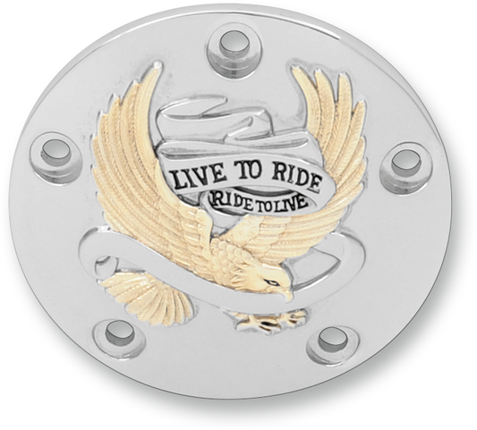 Drag Specialties Gold Chrome Live to Ride Points Cover 1999-2017 Harley Models