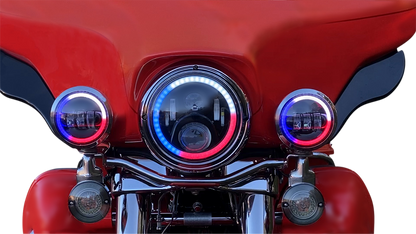 Custom Dynamics ProGlow Chrome 7" Motorcycle LED Headlight 94-13 Harley Touring