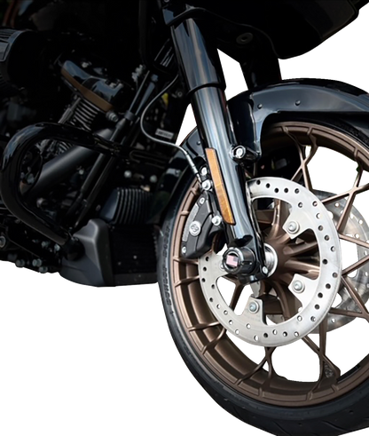 Figurati Designs American Flag Front Axle Nut Black Covers for 2002-2022 Harley