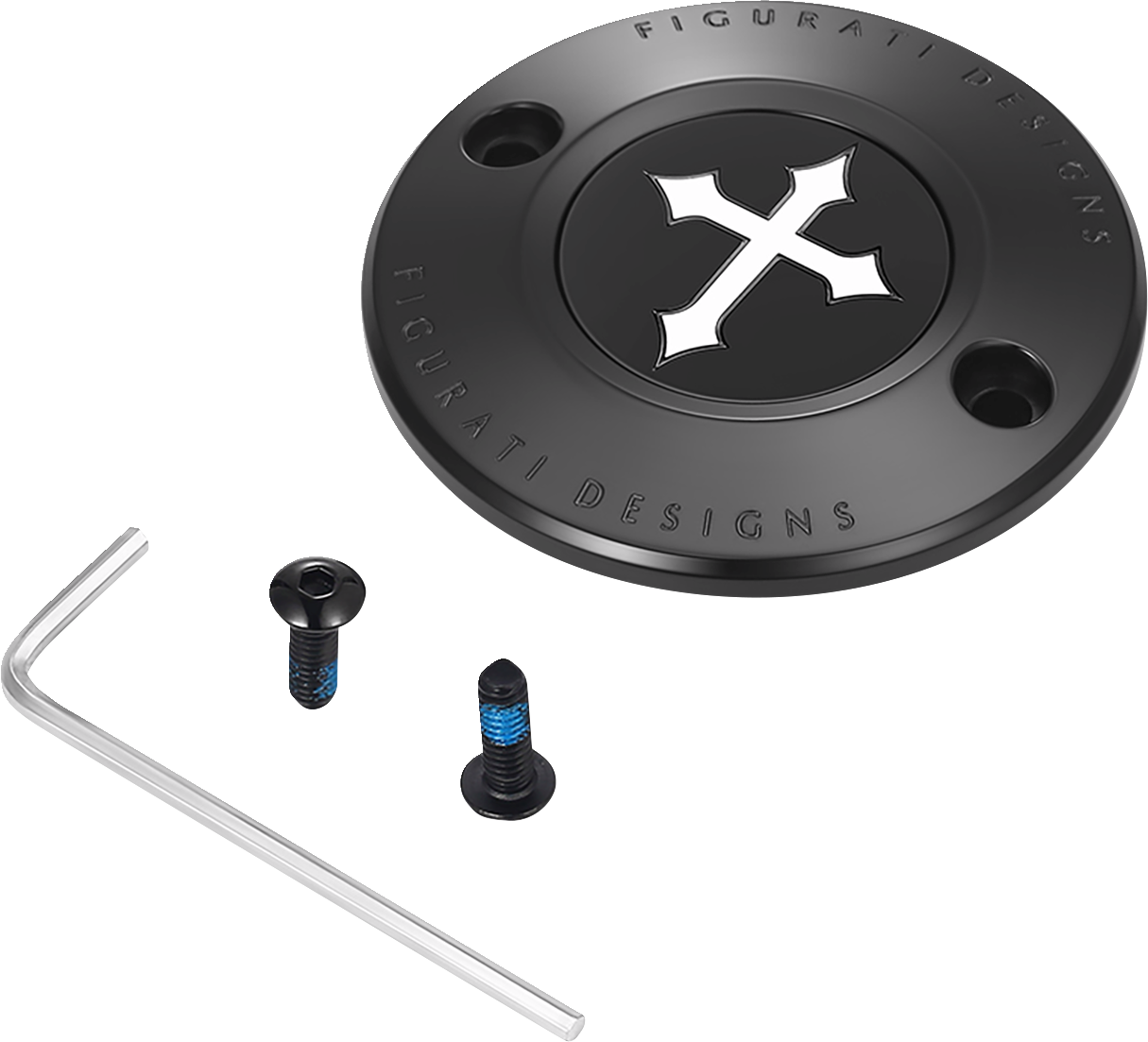 Figurati Designs Cross Black Timing Cover for 2017-2023 Harley Davidson M8