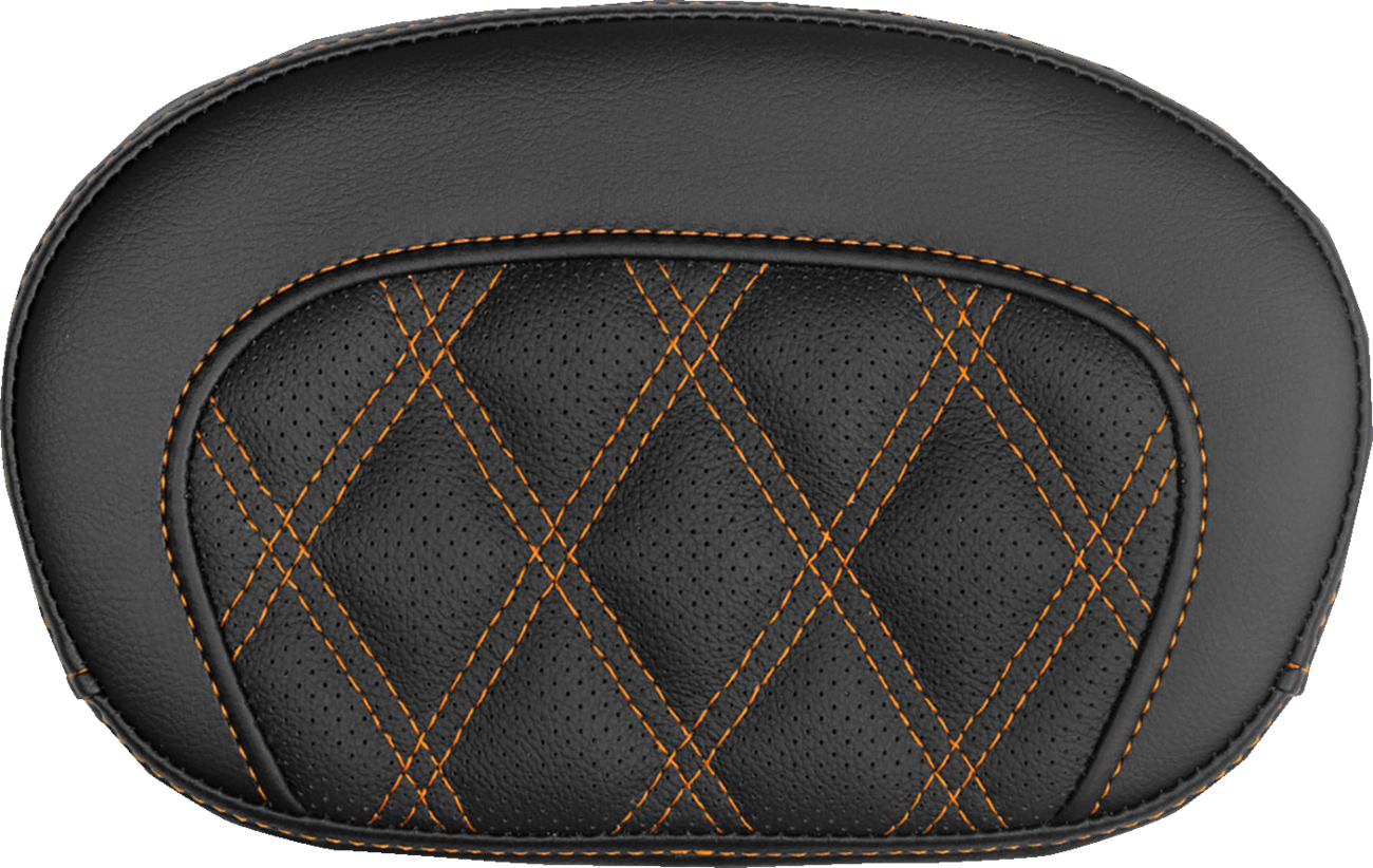 Saddlemen Mini Contour Orange Lattice Stitch Sissy Bar Backrest Pad for Harley