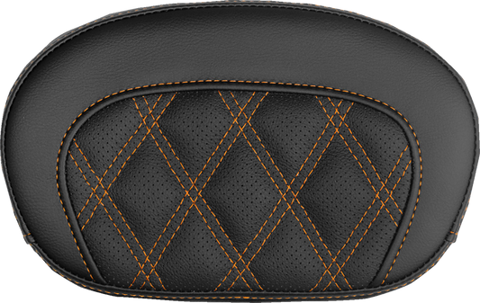 Saddlemen Mini Contour Orange Lattice Stitch Sissy Bar Backrest Pad for Harley