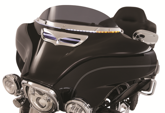 Ciro LED Front Fairing Windshield Steel Trim 2014-2024 Harley Touring FLHX FLHTK