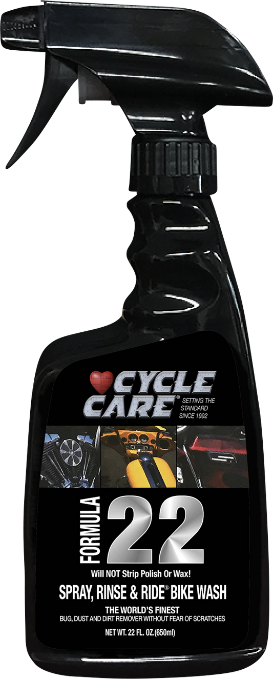 Cycle Care 22 oz Formula 22 Motorcycle Spray Rinse & Ride Bike Wash Bottle