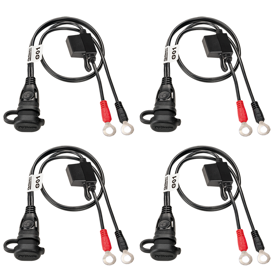 Tecmate Optimate Four Black 20" Battery Ring Terminal Eyelet SAE Plug Pigtail