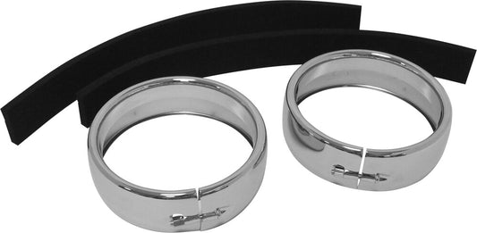 Harddrive Chrome Motorcycle Spotlight Passing lamp Trim Rings Harley Davidson