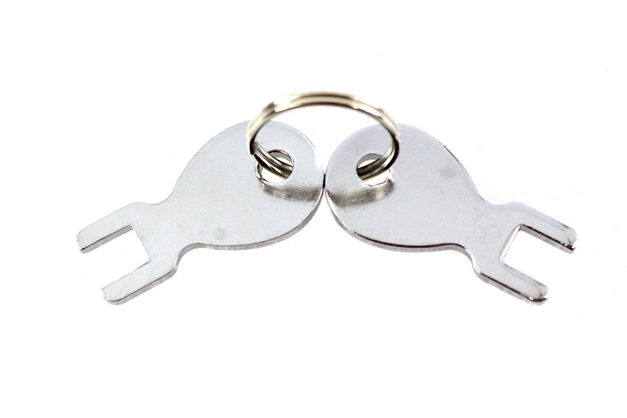 VTwin Chrome Teardrop Toolbox Replacement Keys for Harley Davidson