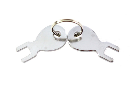 VTwin Chrome Teardrop Toolbox Replacement Keys for Harley Davidson