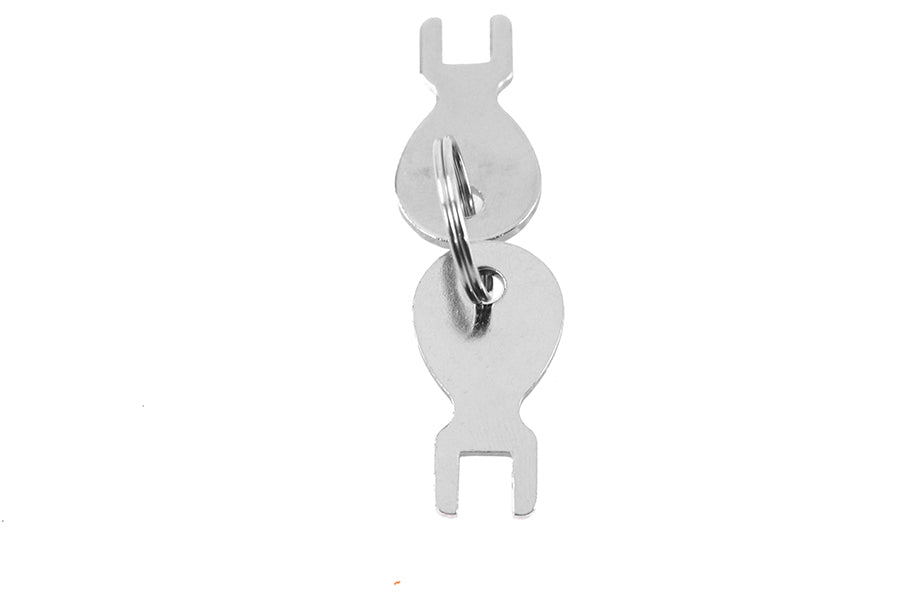 VTwin Chrome Teardrop Toolbox Replacement Keys for Harley Davidson