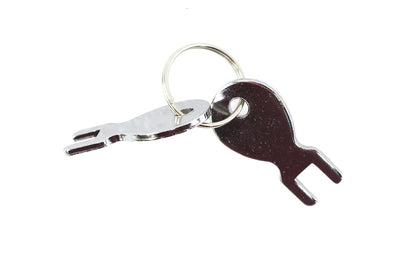VTwin Chrome Teardrop Toolbox Replacement Keys for Harley Davidson
