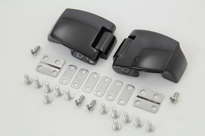 VTwin Wyatt Gatling Black Tour Pack Hinge Kit for 1988-2013 Harley Touring FLT