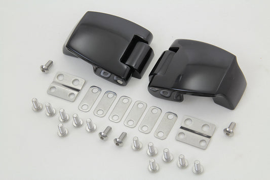VTwin Wyatt Gatling Black Tour Pack Hinge Kit for 1988-2013 Harley Touring FLT