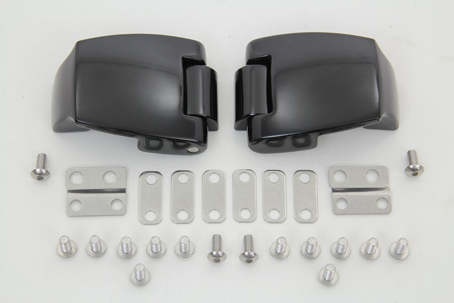 VTwin Wyatt Gatling Black Tour Pack Hinge Kit for 1988-2013 Harley Touring FLT