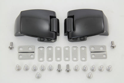 VTwin Wyatt Gatling Black Tour Pack Hinge Kit for 1988-2013 Harley Touring FLT