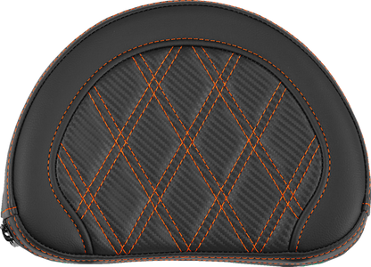 Saddlemen Contour Orange Carbon Lattice Stitch Sissy Bar Backrest Pad for Harley