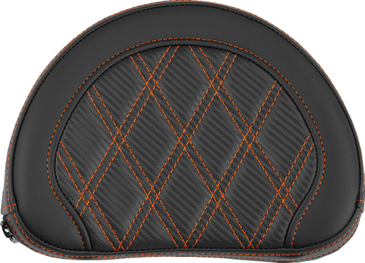 Saddlemen Contour Orange Carbon Lattice Stitch Sissy Bar Backrest Pad for Harley