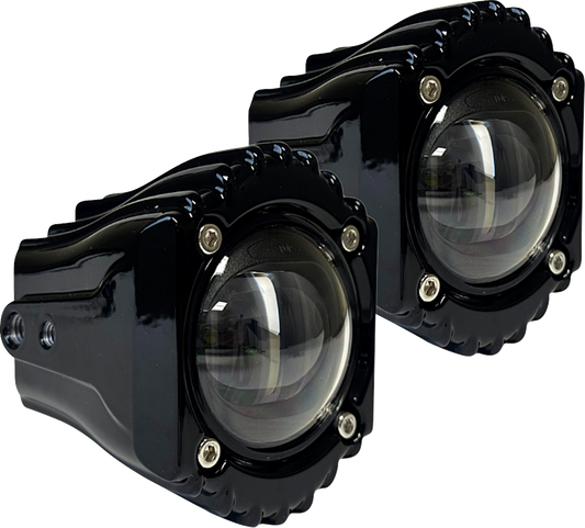 Custom Dynamics Shark Demon Clear LED Fog Light Kit 1994-2013 Harley Touring
