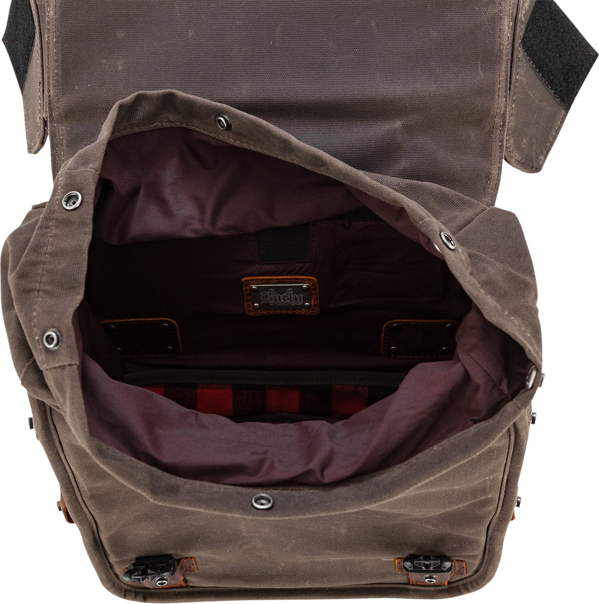 Burly Brand Dark Oak Waxed Cotton Throw over Saddlebags for Harley Davidson