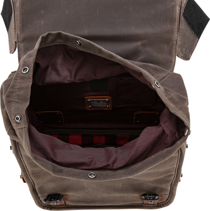 Burly Brand Dark Oak Waxed Cotton Throw over Saddlebags for Harley Davidson