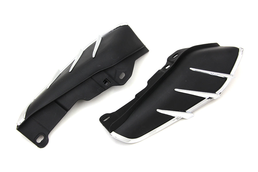 Vtwin Black Windshield Deflector Set with Chrome Trim for 2009-23 Harley Touring