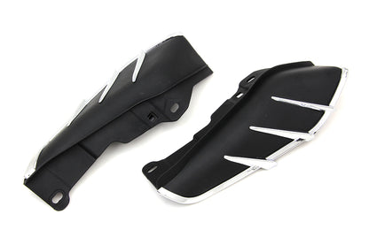 Vtwin Black Windshield Deflector Set with Chrome Trim for 2009-23 Harley Touring