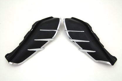 Vtwin Black Windshield Deflector Set with Chrome Trim for 2009-23 Harley Touring