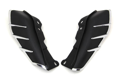 Vtwin Black Windshield Deflector Set with Chrome Trim for 2009-23 Harley Touring