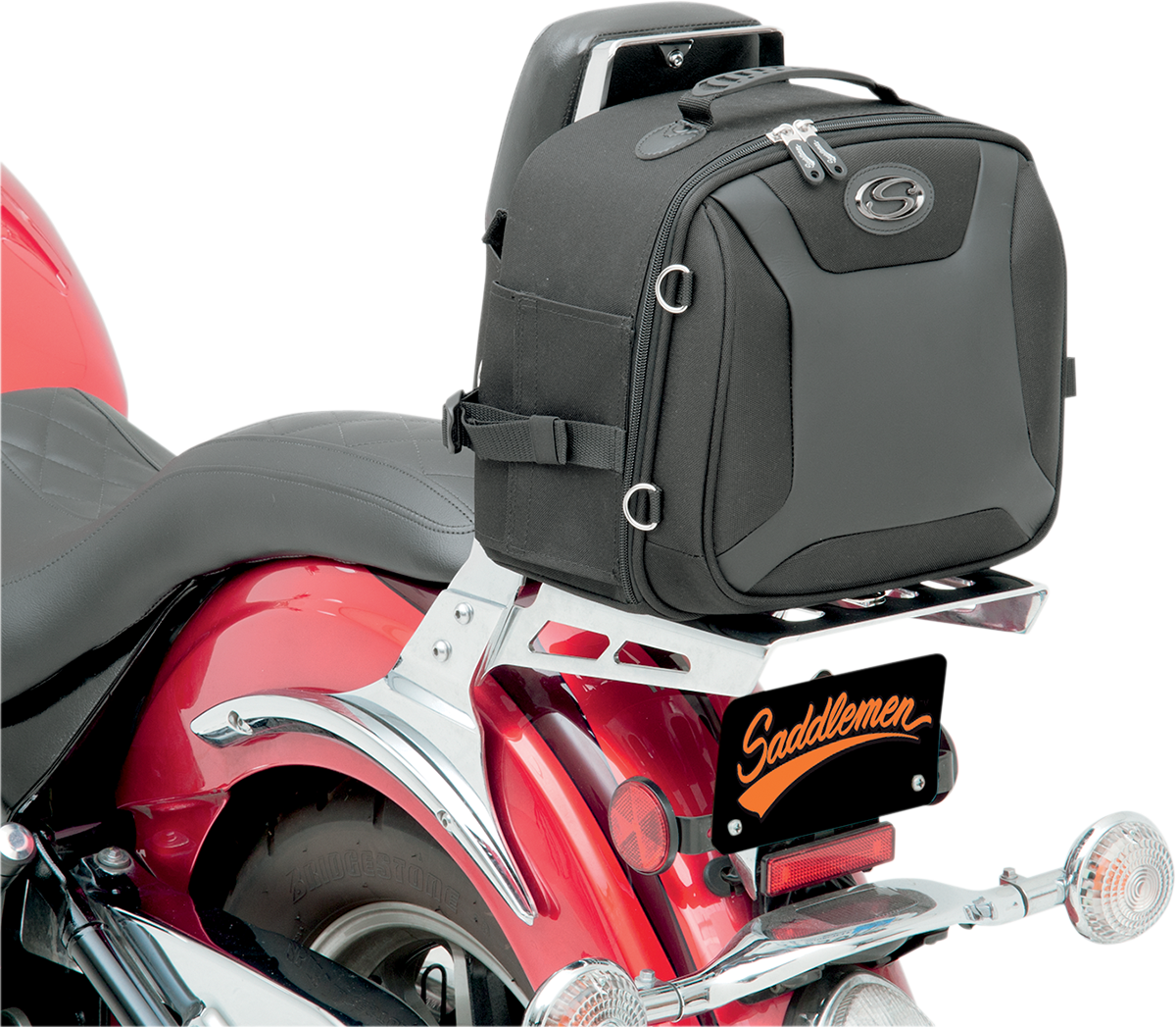Saddlemen Textile FTB1000 Motorcycle Sissy Bar Luggage Bag for Harley Davidson