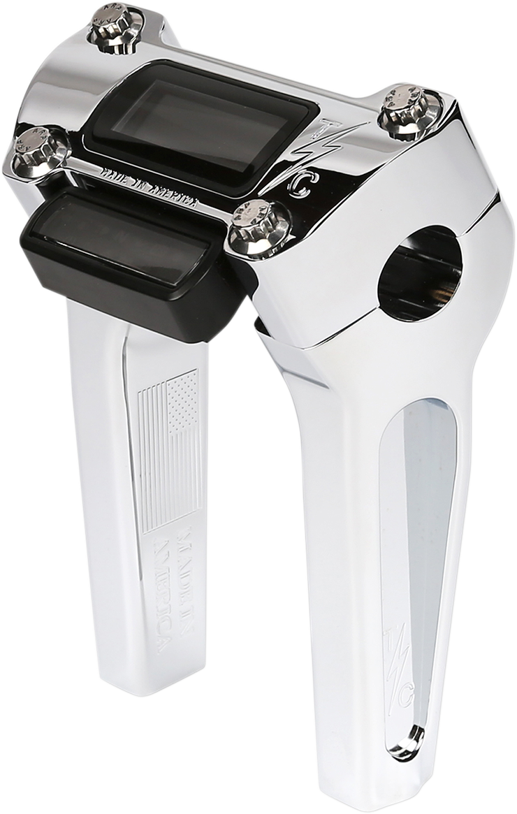 Thrashin Chrome 6" Straight Gauge Cutout Handlebar Risers for 2018-2025 Softail