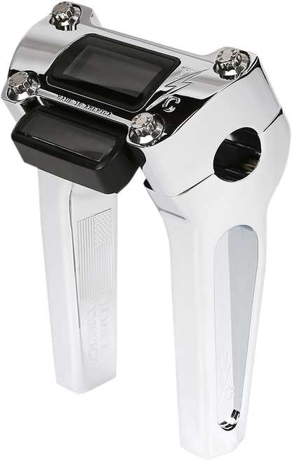 Thrashin Chrome 6" Straight Gauge Cutout Handlebar Risers for 2018-2025 Softail