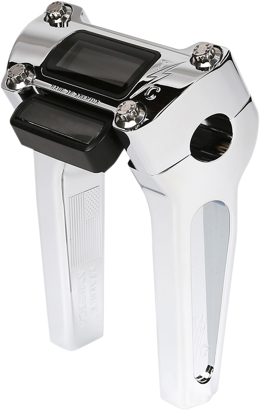 Thrashin Chrome 6" Straight Gauge Cutout Handlebar Risers for 2018-2025 Softail