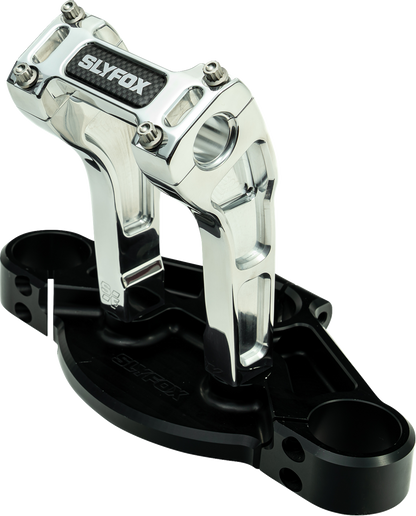 Slyfox 6" Raw 1-1/8" Clamping Pullback Handlebar Riser Kit for Harley Davidson